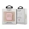 GUESS GUA2SSSI custodia per AirPods 1/2 rosa in silicone Vintage Script