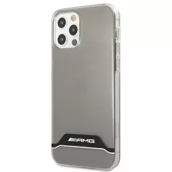 AMG AMHCP12MTCBW custodia rigida trasparente per iPhone 12/12 Pro placcata nero e bianco