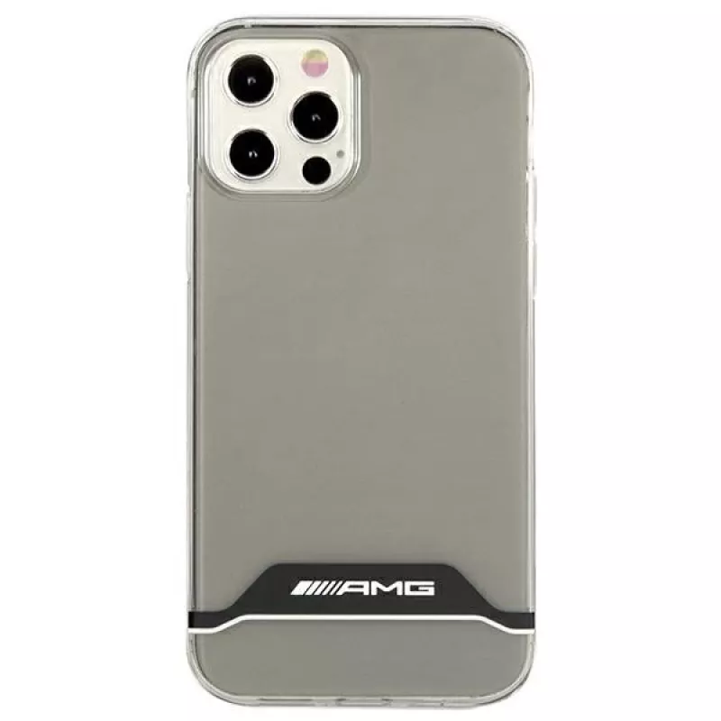 AMG AMHCP12MTCBW custodia rigida trasparente per iPhone 12/12 Pro placcata nero e bianco