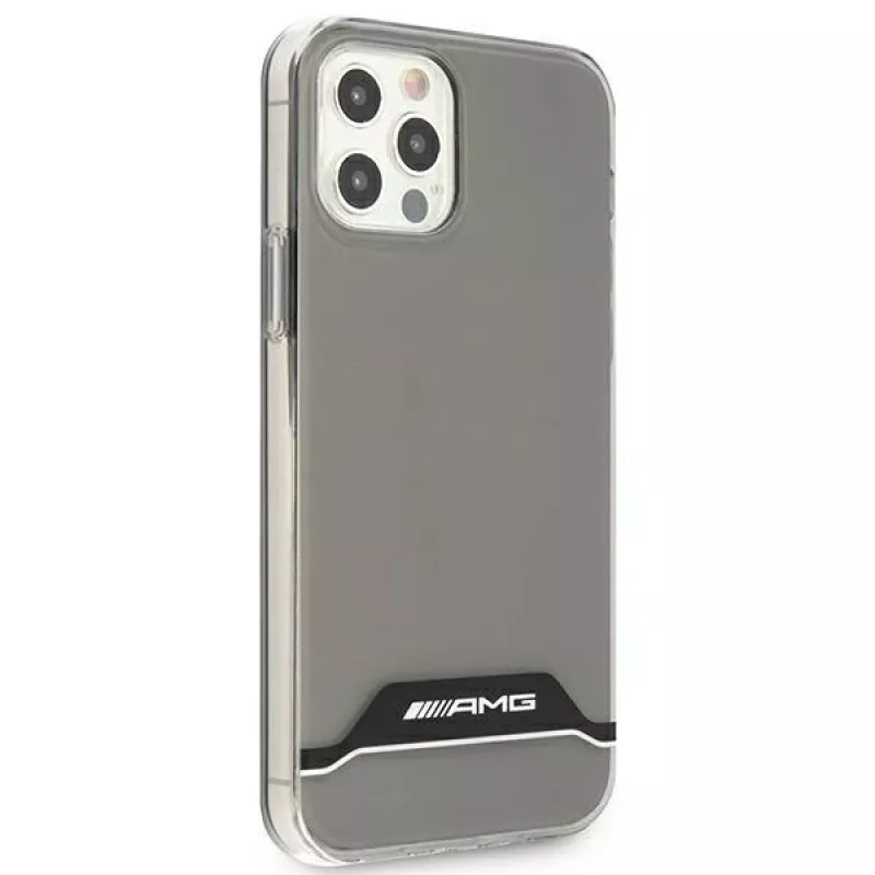 AMG AMHCP12MTCBW custodia rigida trasparente per iPhone 12/12 Pro placcata nero e bianco