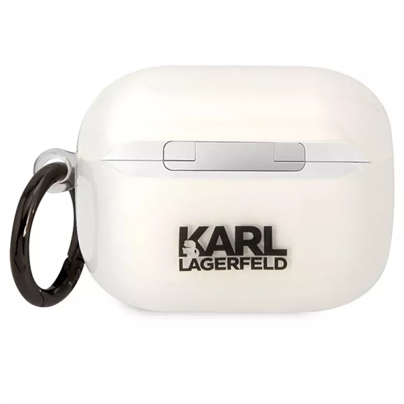 Karl Lagerfeld custodia per AirPods Pro trasparente con silhouette testa Karl