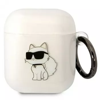 Karl Lagerfeld KLA2HNCHTCT custodia per AirPods 1/2 trasparente Ikonik Choupette