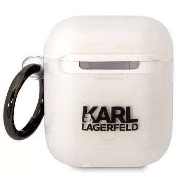 Karl Lagerfeld KLA2HNCHTCT custodia per AirPods 1/2 trasparente Ikonik Choupette