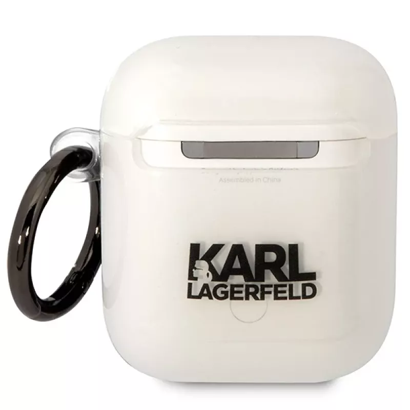 Karl Lagerfeld KLA2HNCHTCT custodia per AirPods 1/2 trasparente Ikonik Choupette