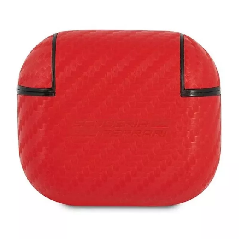 Ferrari FESA3CARE On Track custodia per AirPods 3 rossa PU carbonio