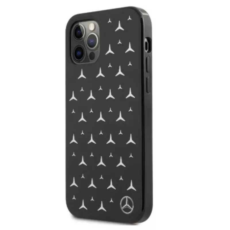 Mercedes-Benz custodia rigida per iPhone 12 Pro Max motivo stelle argentate nera