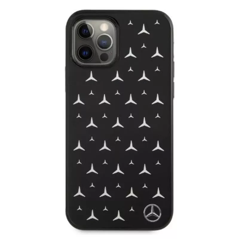 Mercedes-Benz custodia rigida per iPhone 12 Pro Max motivo stelle argentate nera