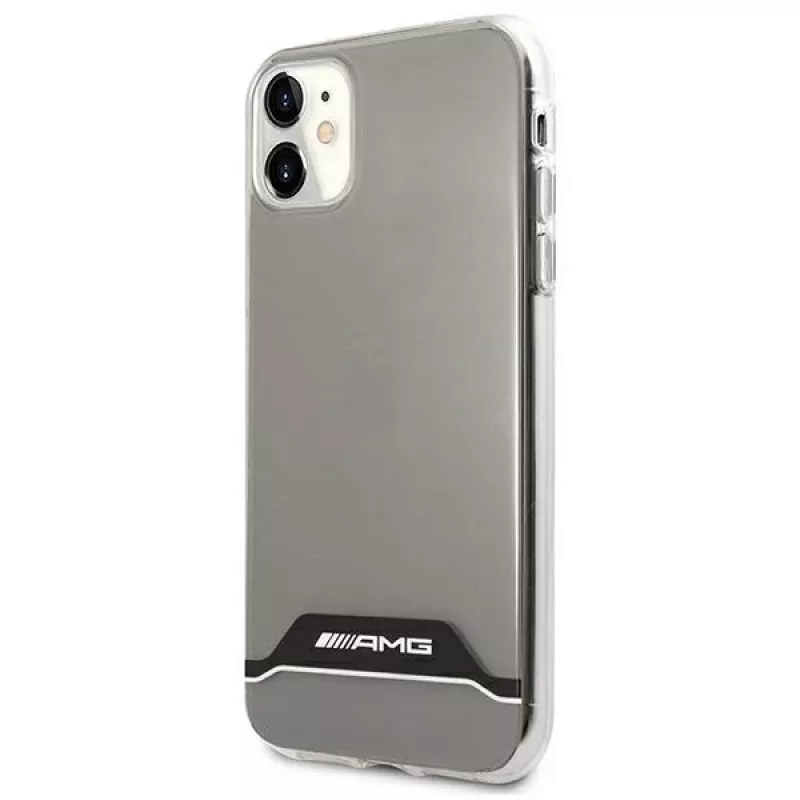AMG AMHCN61TCBW custodia rigida per iPhone 11 / XR 6,1 pollici – trasparente con placcatura nero e bianco