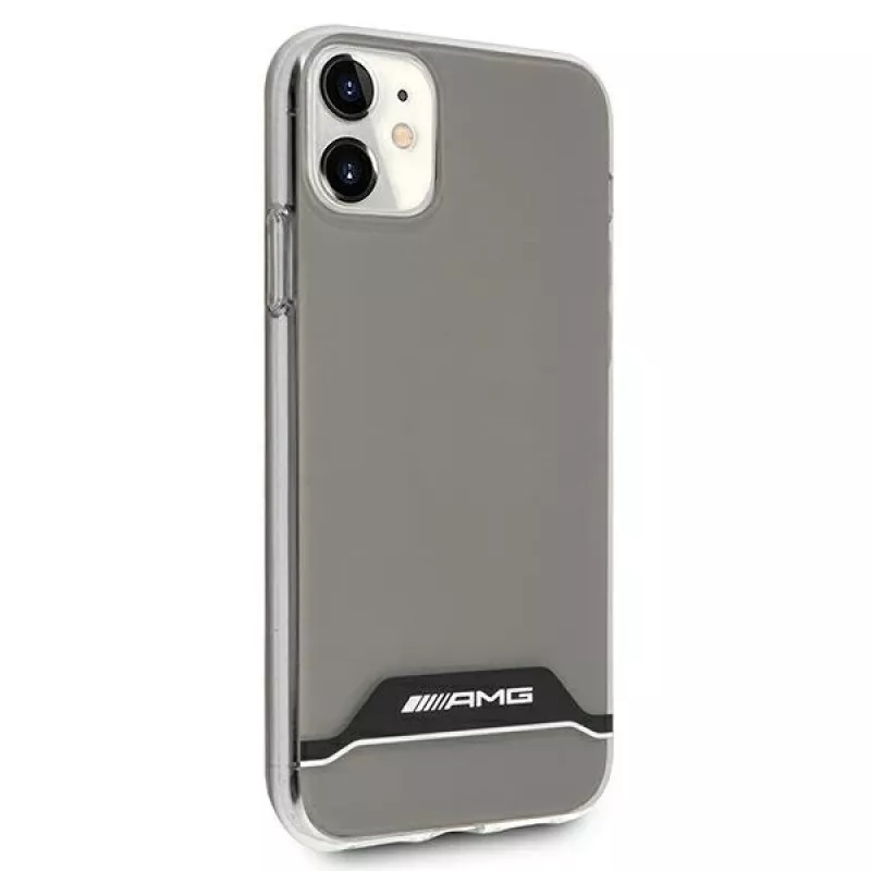 AMG AMHCN61TCBW custodia rigida per iPhone 11 / XR 6,1 pollici – trasparente con placcatura nero e bianco