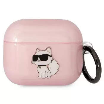 Karl Lagerfeld KLA3HNCHTCP custodia per AirPods 3 rosa Ikonik Choupette