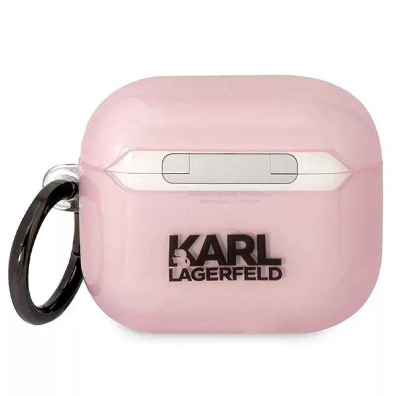 Karl Lagerfeld KLA3HNCHTCP custodia per AirPods 3 rosa Ikonik Choupette