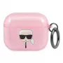 Custodia Karl Lagerfeld KLA3UKHGP Glitter Karl's Head per AirPods 3 - rosa