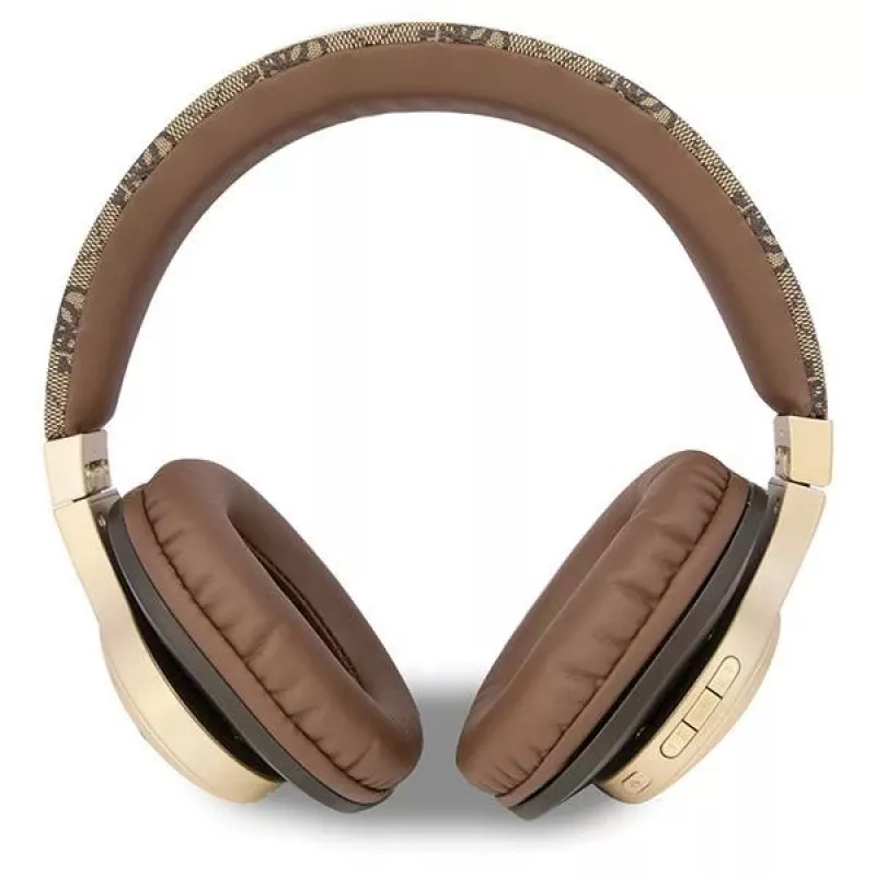 Cuffie wireless on-ear GUESS 4G Script Metal Logo Bluetooth 5.3 marroni