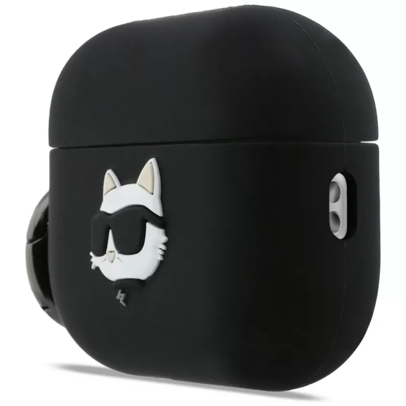 Custodia in silicone Karl Lagerfeld Choupette Head 3D per AirPods Pro 3 - nero