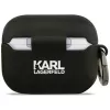 Custodia in silicone Karl Lagerfeld Choupette Head 3D per AirPods Pro 3 - nero