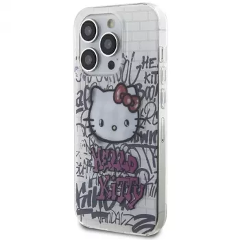 Hello Kitty HKHCP13LHDGPHT custodia rigida IML Kitty On Bricks Graffiti per iPhone 13 Pro / 13 6,1 pollici bianca