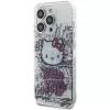 Custodia rigida Hello Kitty HKHCP14LHDGPHT IML Kitty On Bricks Graffiti per iPhone 14 Pro - bianca