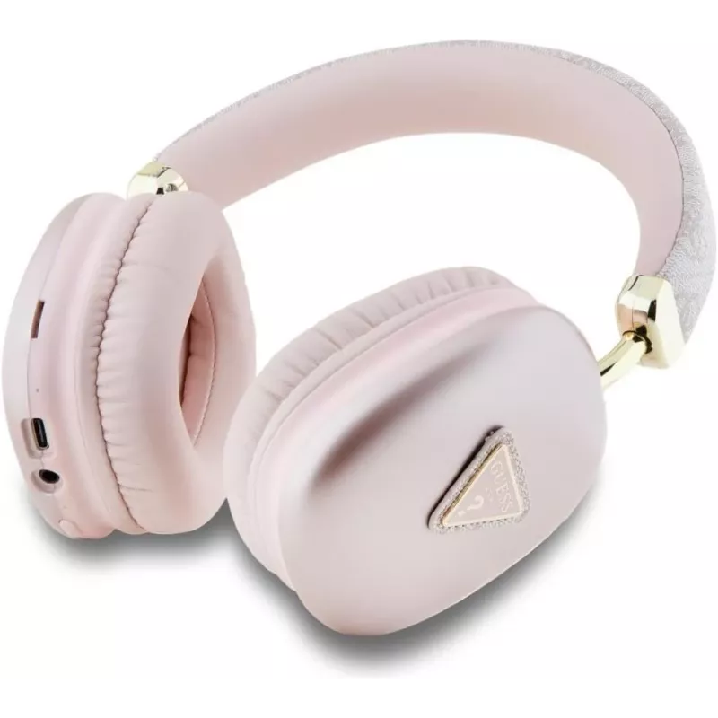 Cuffie stereo Bluetooth GUESS in similpelle 4G Triangle Logo rosa