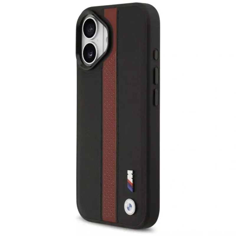 Custodia MagSafe BMW M Perforated Stripe Logo per iPhone 17 - rosso