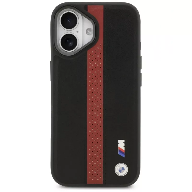 Custodia MagSafe BMW M Perforated Stripe Logo per iPhone 17 - rosso