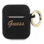 Custodia Guess GUA2SSSK per AirPods 1/2 nera in silicone Vintage Script