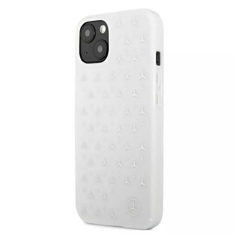 Custodia rigida Mercedes-Benz Silver Stars per iPhone 13/14/15 6,1 pollici - bianca