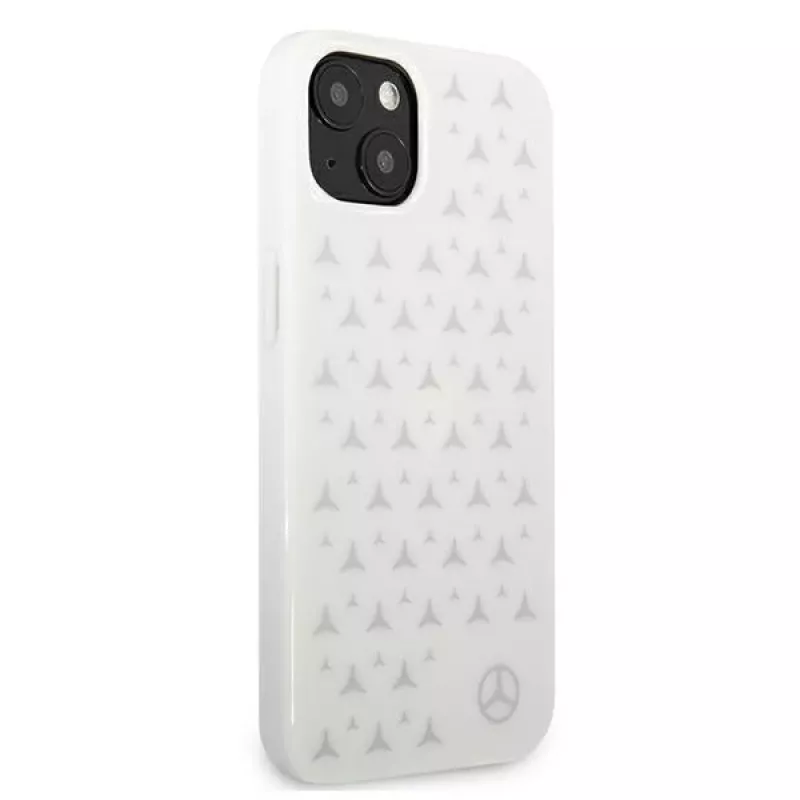 Custodia rigida Mercedes-Benz Silver Stars per iPhone 13/14/15 6,1 pollici - bianca