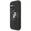 Custodia MagSafe in silicone Karl Lagerfeld Karl & Choupette Ring per iPhone 17 - nero