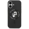 Custodia MagSafe in silicone Karl Lagerfeld Karl & Choupette Ring per iPhone 17 - nero