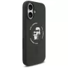Custodia MagSafe in silicone Karl Lagerfeld Karl & Choupette Ring per iPhone 17 - nero