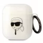 Custodia trasparente Karl Lagerfeld KLA2HNIKTCT per AirPods 1/2 con design Karl's Head