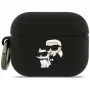 Custodia in silicone Karl Lagerfeld Karl & Choupette Head 3D per AirPods Pro 3, Nero