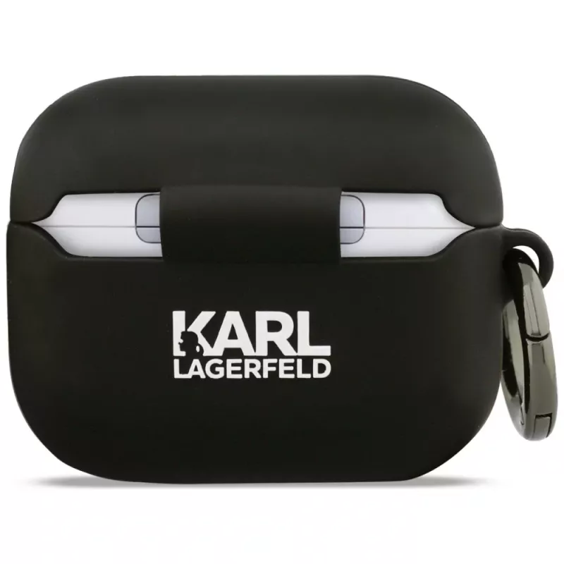 Custodia in silicone Karl Lagerfeld Karl & Choupette Head 3D per AirPods Pro 3, Nero