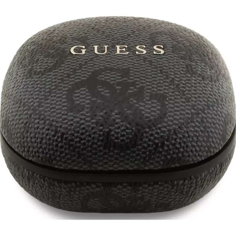 Auricolari true wireless Bluetooth Guess 4G Classic Metal Logo con ENC e custodia di ricarica, neri