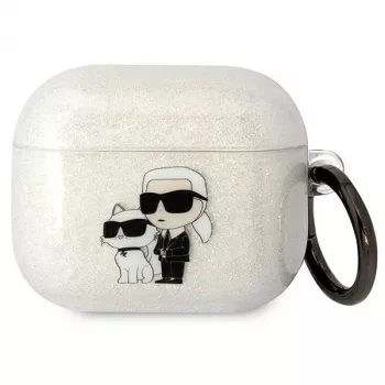 Custodia Karl Lagerfeld KLA3HNKCTGT per AirPods 3 trasparente Glitter Karl & Choupette