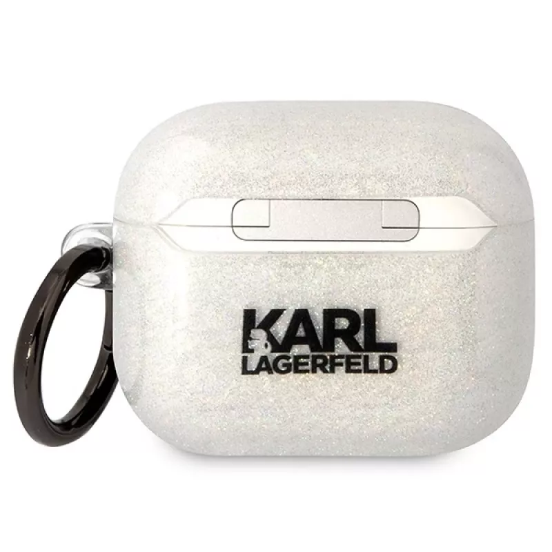 Custodia Karl Lagerfeld KLA3HNKCTGT per AirPods 3 trasparente Glitter Karl & Choupette