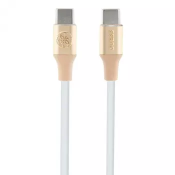 Cavo GUESS GUCCLALRGDD USB-C a USB-C 1,5 m ricarica rapida oro chiaro logo in rilievo