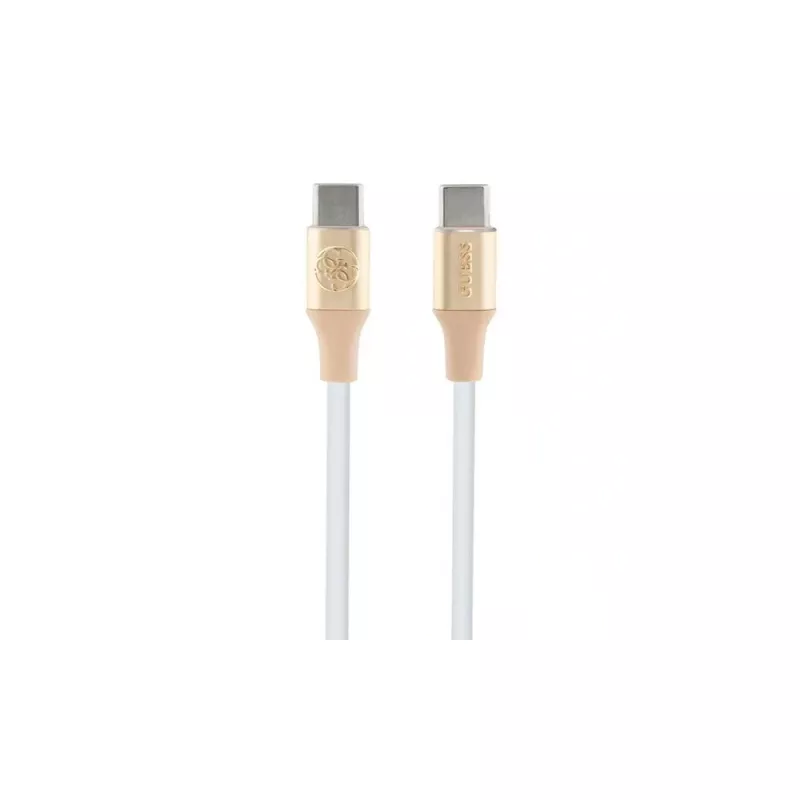 Cavo GUESS GUCCLALRGDD USB-C a USB-C 1,5 m ricarica rapida oro chiaro logo in rilievo
