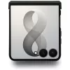 Custodia MagSafe BMW M in pelle con strisce tricolore perforate per Samsung Galaxy Z Flip8 - nero