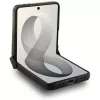 Custodia MagSafe BMW M in pelle con strisce tricolore perforate per Samsung Galaxy Z Flip8 - nero