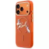 Custodia MagSafe Karl Lagerfeld IML Choupettes Karl Script Logo per iPhone 17 Pro Max, arancione