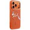 Custodia MagSafe Karl Lagerfeld IML Choupettes Karl Script Logo per iPhone 17 Pro Max, arancione