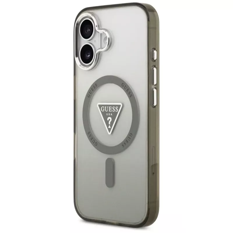 Custodia MagSafe GUESS IML Gradient Triangle Logo per iPhone 17 - khaki