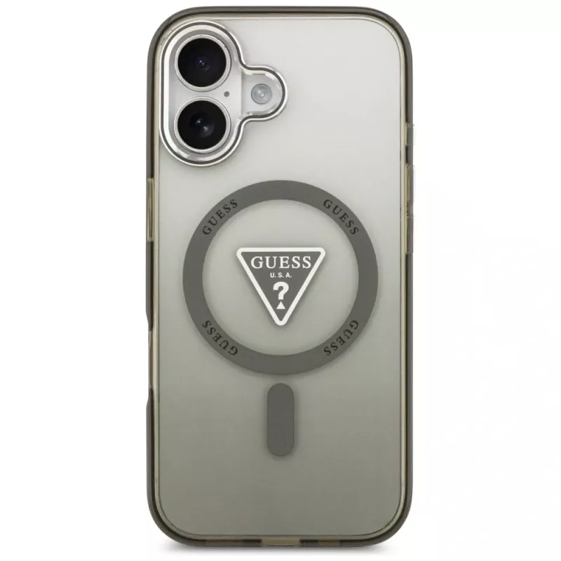 Custodia MagSafe GUESS IML Gradient Triangle Logo per iPhone 17 - khaki