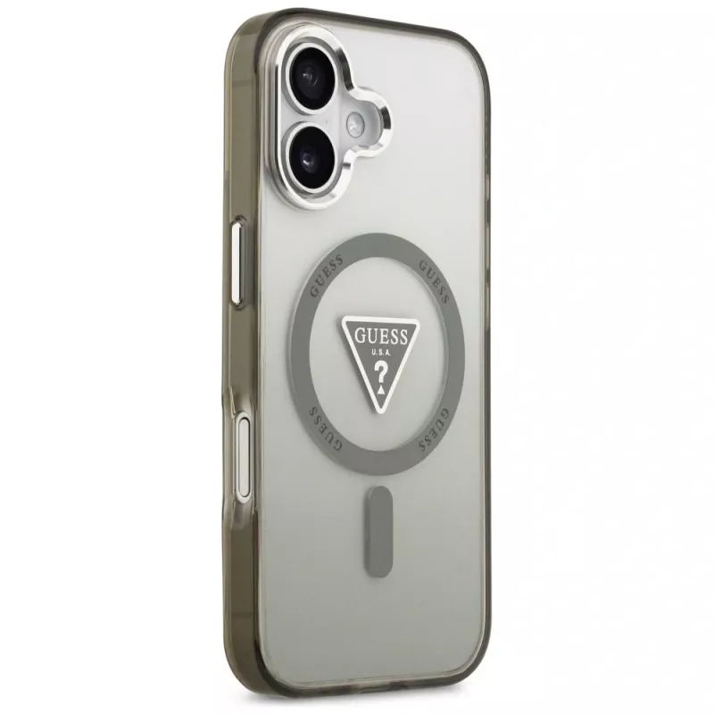 Custodia MagSafe GUESS IML Gradient Triangle Logo per iPhone 17 - khaki