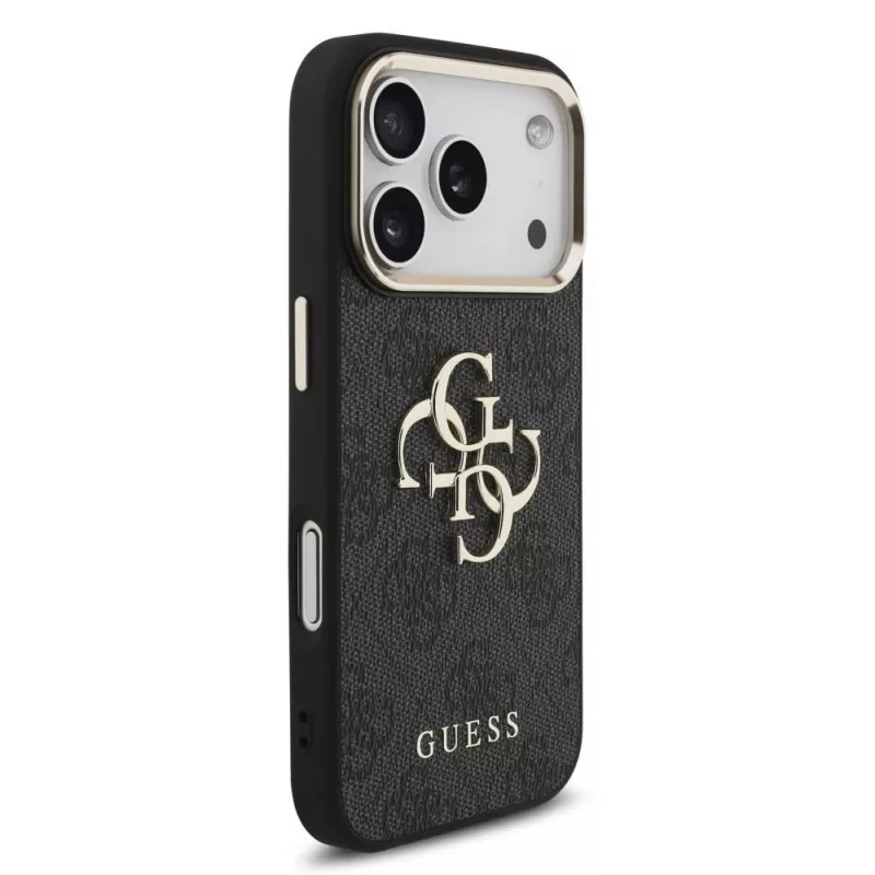 Custodia rigida GUESS 4G Big Logo Classic per iPhone 17 Pro / 18 Pro - nero e oro