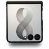 Custodia MagSafe Guess Magnetic Ring Stand Grained Classic Logo per Samsung Galaxy Z Flip 8, beige