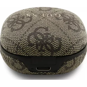 Auricolari True Wireless Guess 4G Classic Metal Logo con ENC e custodia di ricarica (marrone)