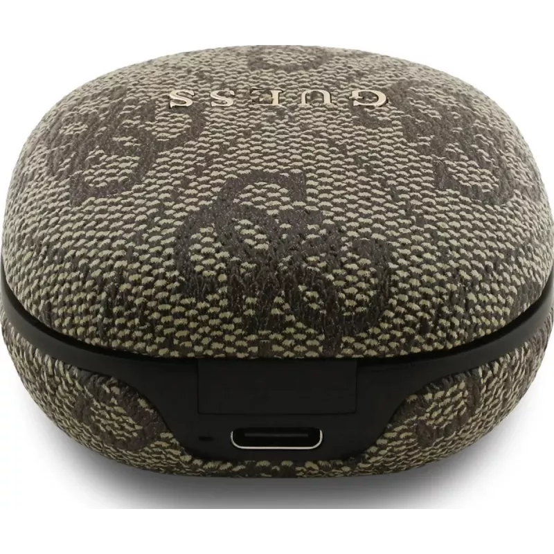 Auricolari True Wireless Guess 4G Classic Metal Logo con ENC e custodia di ricarica (marrone)