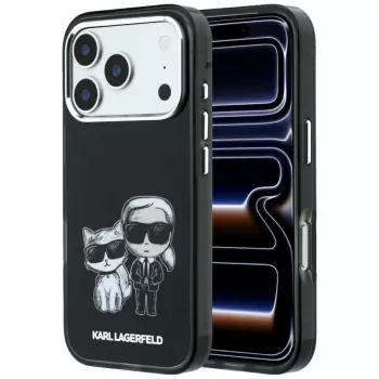 Custodia MagSafe Karl Lagerfeld Smooth Karl & Choupette Bodies Sketch per iPhone 18 Pro / 17 Pro - nero